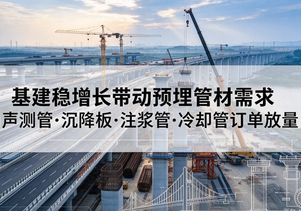 大武口基建稳增长带动预埋监测管材需求，声测管、沉降板、注浆管订单持续放量